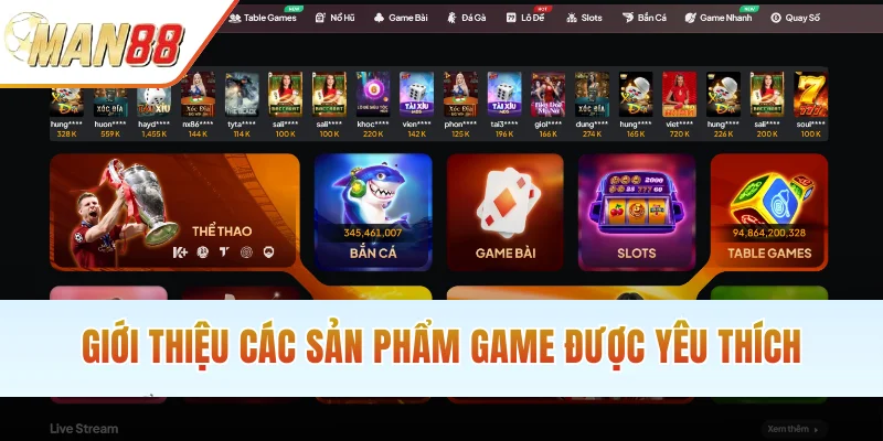 Giới thiệu các sản phẩm game được yêu thích
