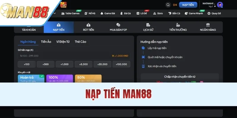 nạp tiền man88